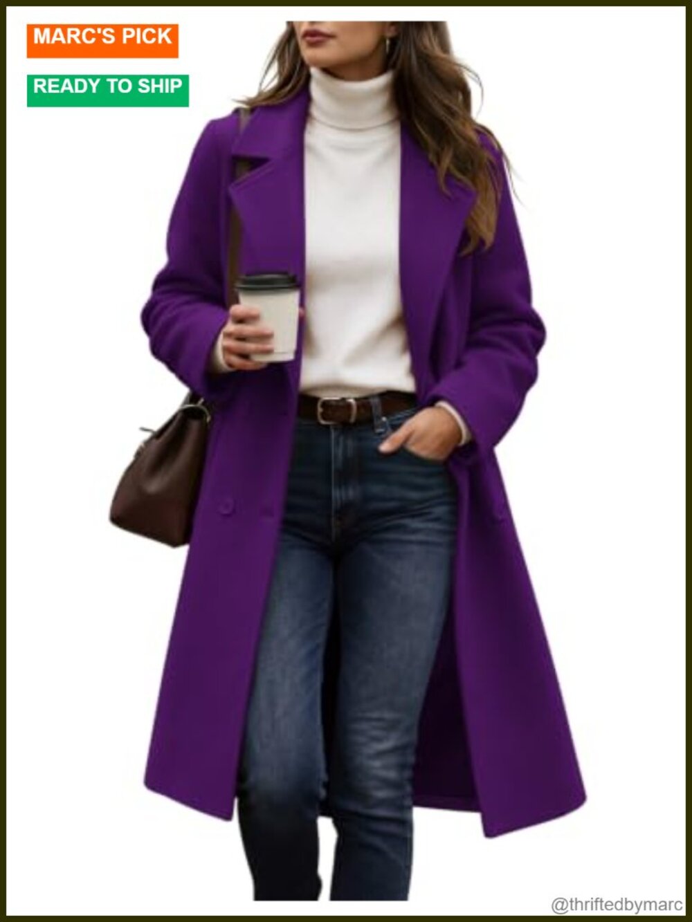Zeagoo Womens Peacoat Double Breasted Notch Lapel Mid-Long Winter Coat